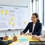 Home 21 효과적인 미션 스테이트먼트의 작성 과정 - A diverse team of professionals in a modern office setting, engaged in a collaborative workshop to c...
