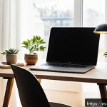 Home 19 미션 스테이트먼트와 개인 목표의 일치 - A serene and inspiring home office environment designed for personal growth and productivity, featur...